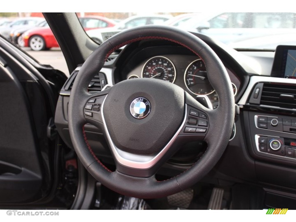 2012 BMW 3 Series 328i Sedan Coral Red/Black Steering Wheel Photo #73778120