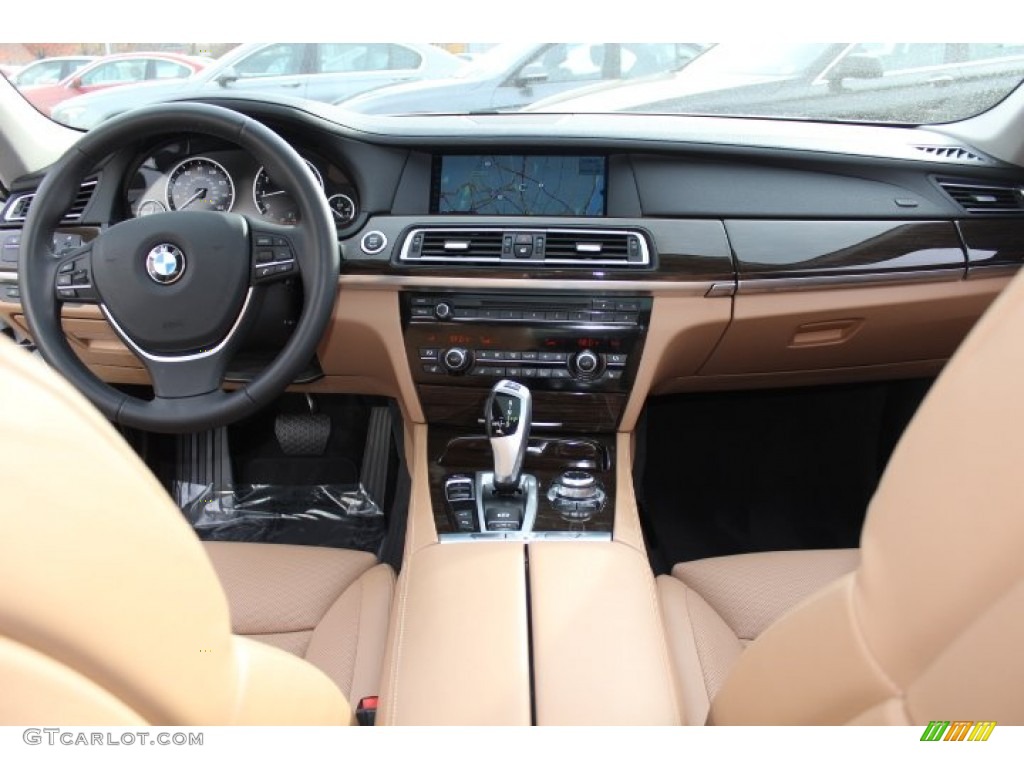 2012 BMW 7 Series 750Li Sedan Saddle/Black Dashboard Photo #73778588