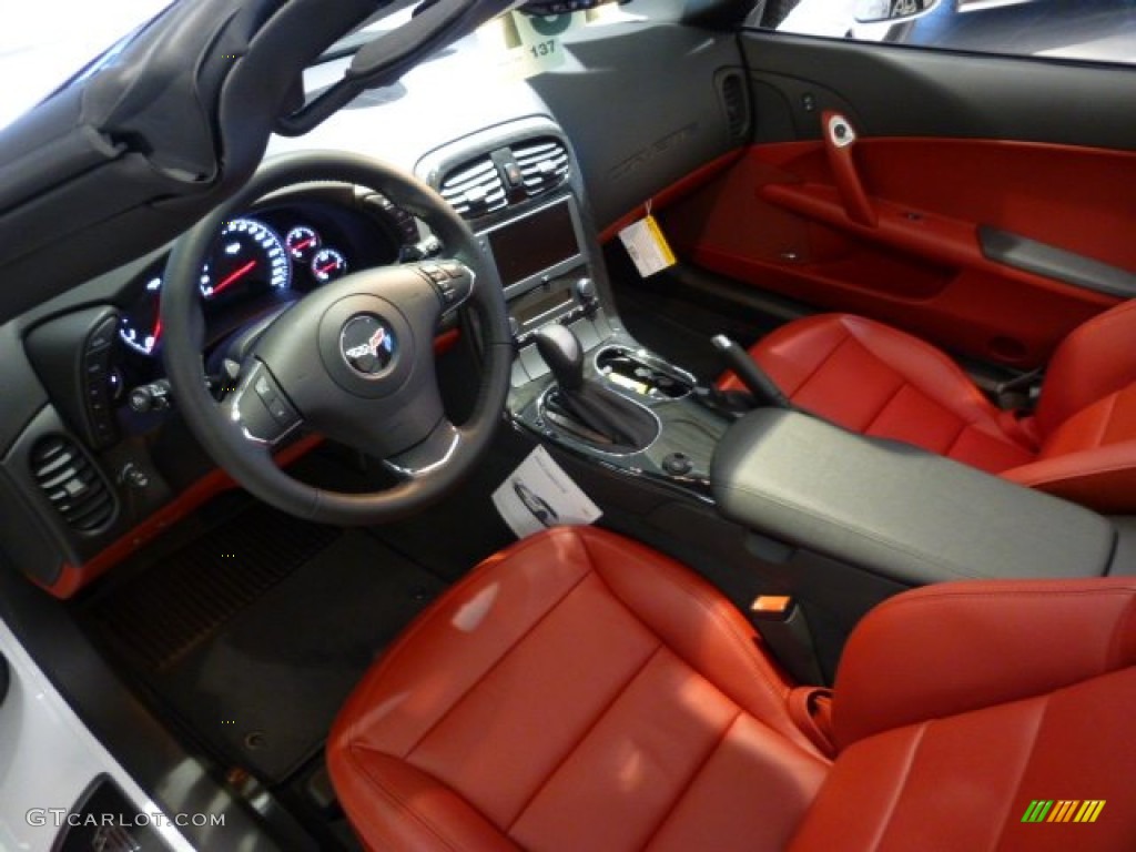 Red Interior 2013 Chevrolet Corvette Convertible Photo #73779353