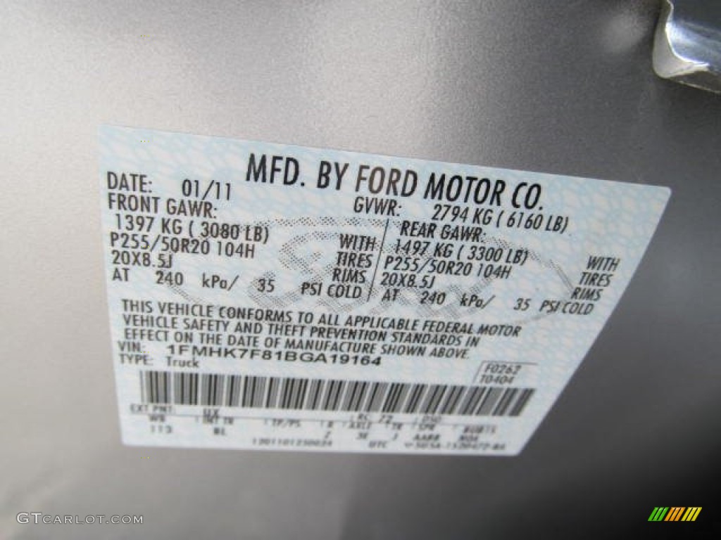 2011 Explorer Limited - Ingot Silver Metallic / Medium Light Stone photo #34