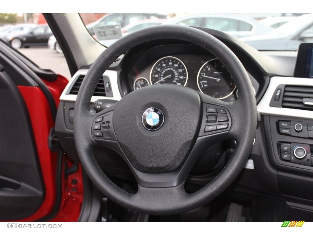 2012 BMW 3 Series 328i Sedan Black Steering Wheel Photo #73782422
