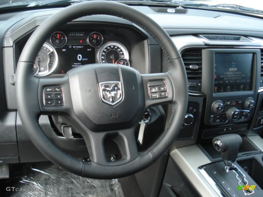 2013 Ram 1500 Sport Quad Cab 4x4 Black Steering Wheel Photo #73782530