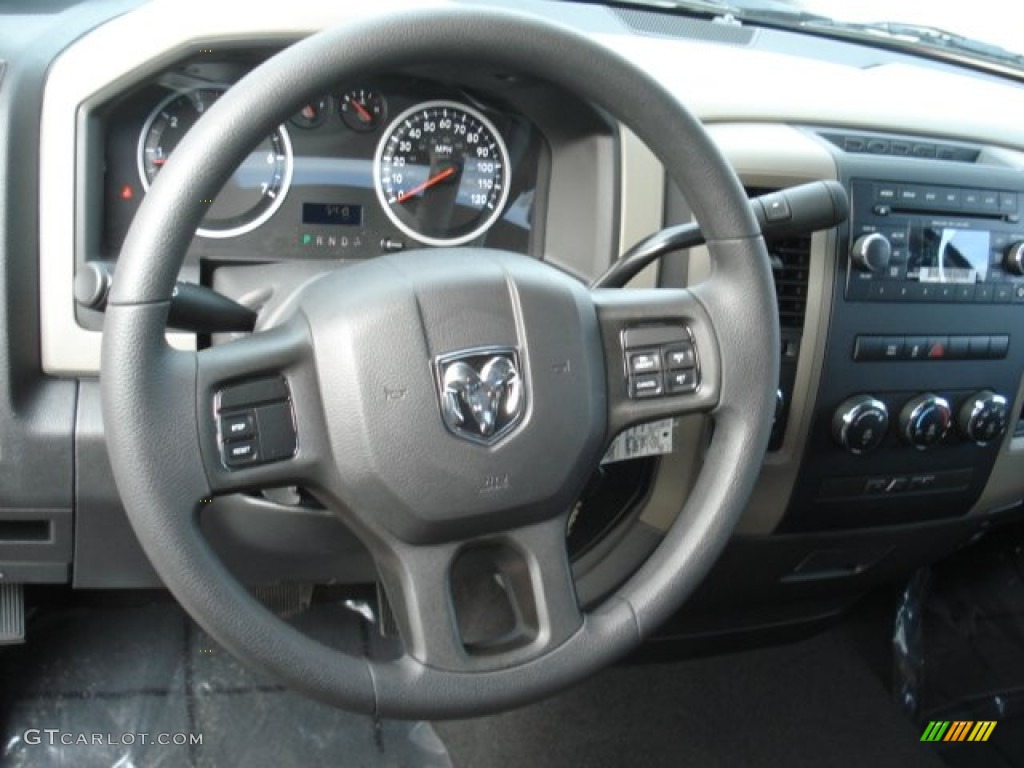 2012 Dodge Ram 1500 ST Quad Cab 4x4 Dark Slate Gray/Medium Graystone Steering Wheel Photo #73782791