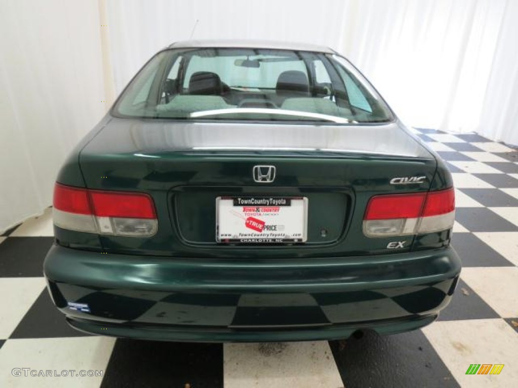 1999 Civic EX Coupe - Clover Green Pearl / Gray photo #28