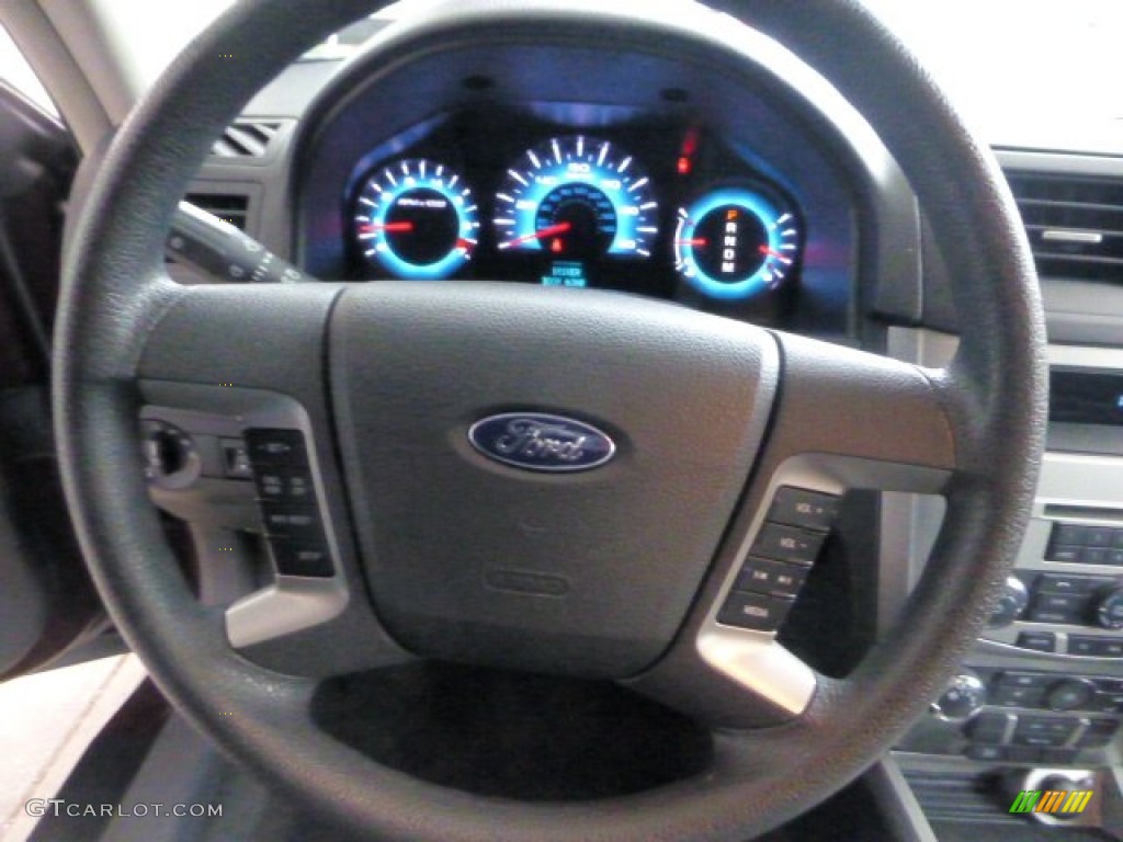 2011 Ford Fusion SE V6 Charcoal Black Steering Wheel Photo #73783727