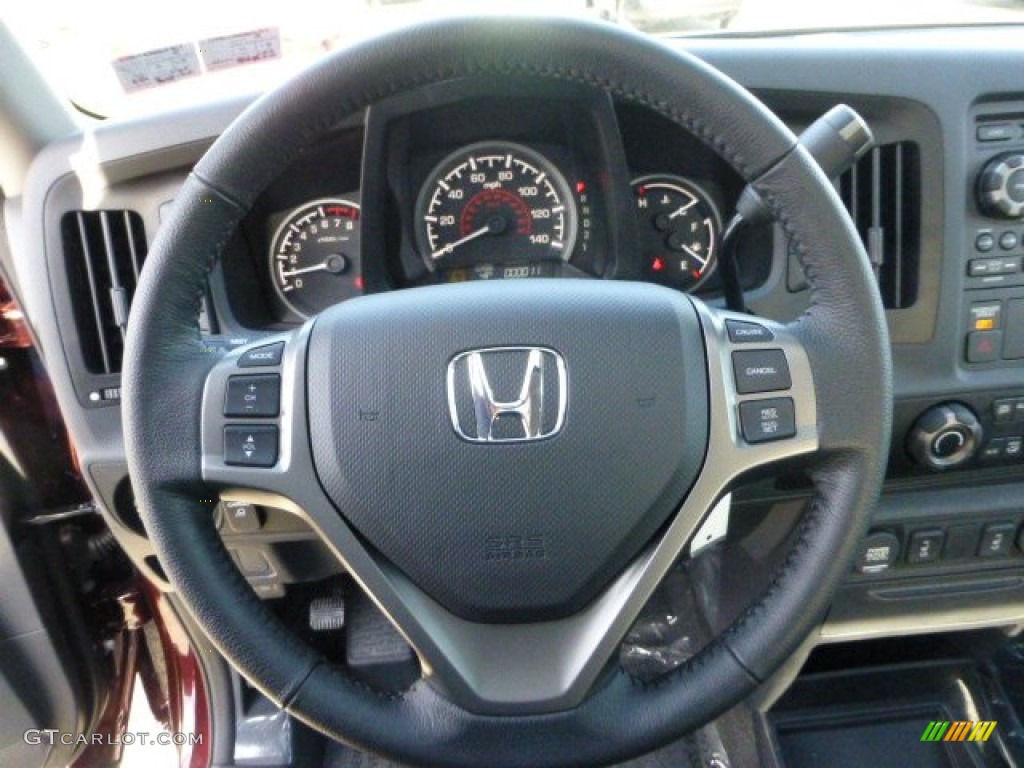 2013 Honda Ridgeline RTL Black Steering Wheel Photo #73785376
