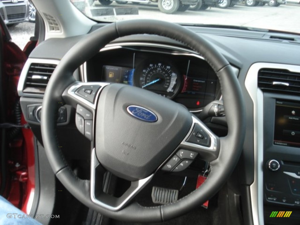 2013 Ford Fusion SE 1.6 EcoBoost Charcoal Black Steering Wheel Photo #73786298
