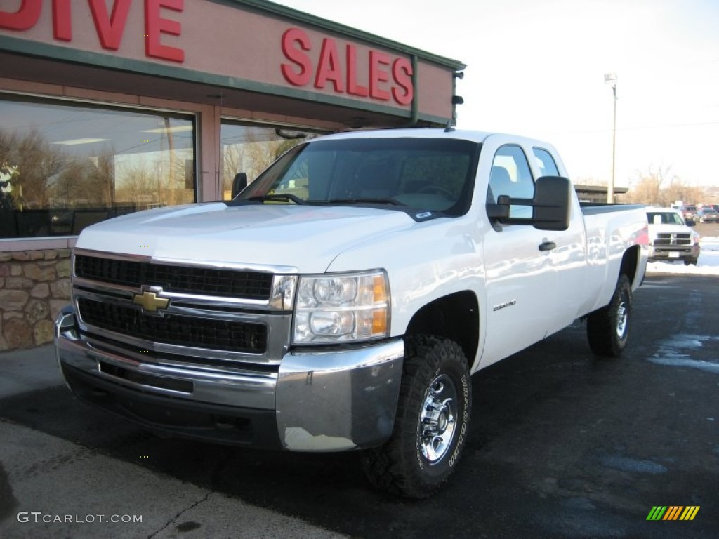 2008 Silverado 2500HD Work Truck Extended Cab 4x4 - Summit White / Dark Titanium photo #1