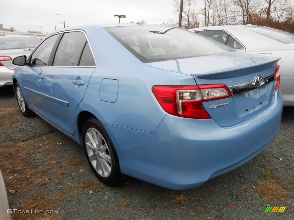 2012 Camry Hybrid XLE - Clearwater Blue Metallic / Ivory photo #4