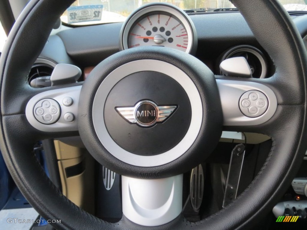 2008 Mini Cooper S Clubman Gravity Tuscan Beige Steering Wheel Photo #73789664