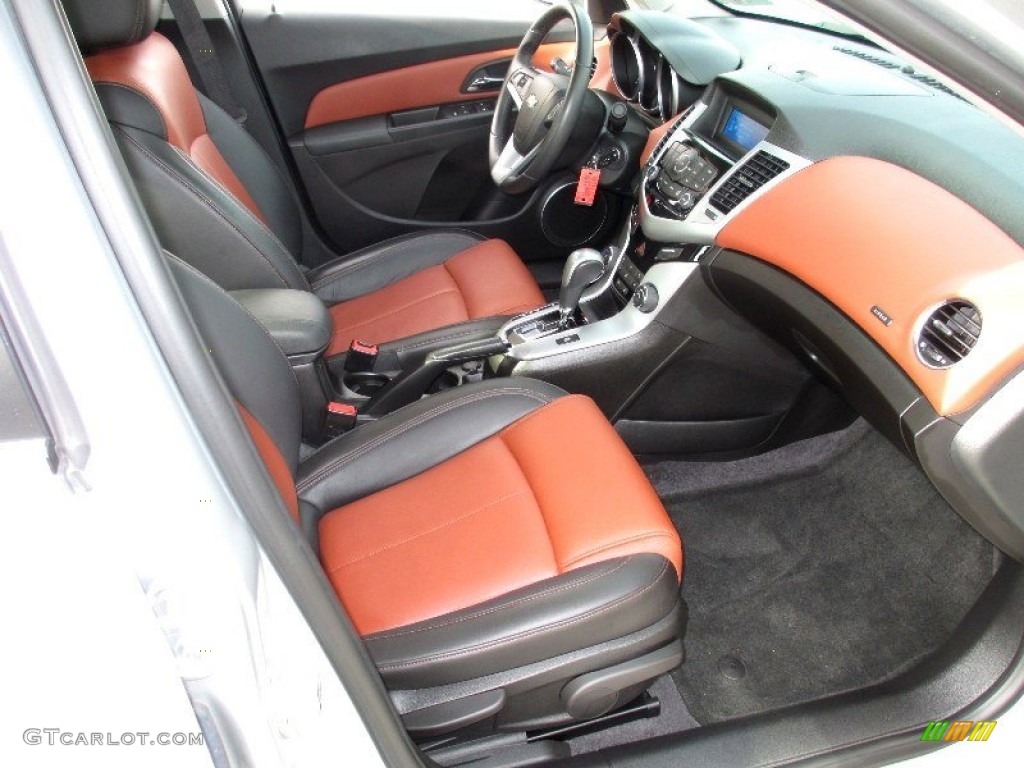 Jet Black/Brick Leather Interior 2011 Chevrolet Cruze LT Photo #73790579