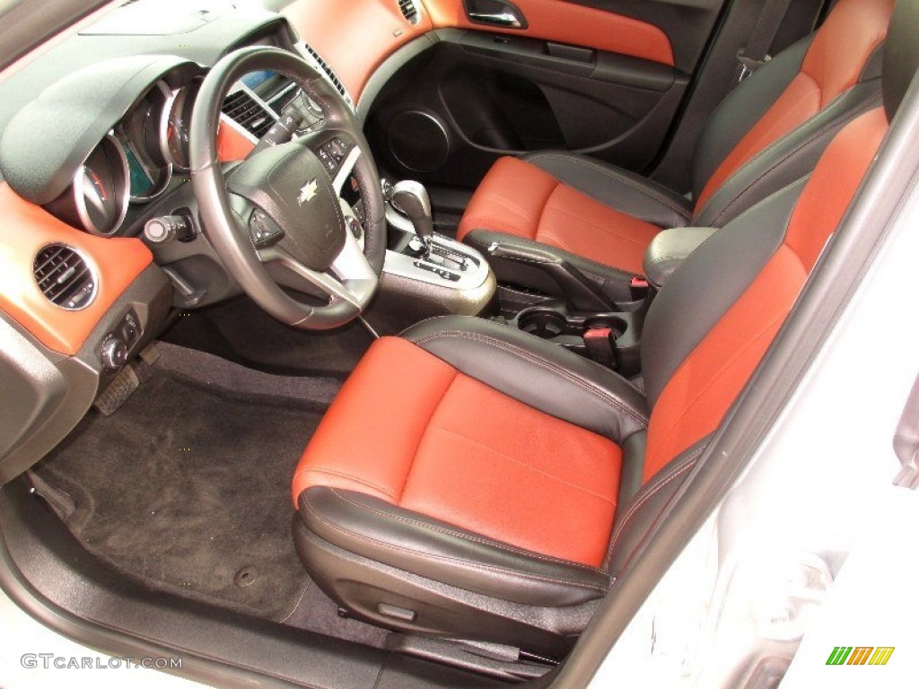 Jet Black/Brick Leather Interior 2011 Chevrolet Cruze LT Photo #73790801