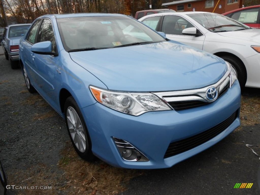 2012 Camry Hybrid XLE - Clearwater Blue Metallic / Ivory photo #2