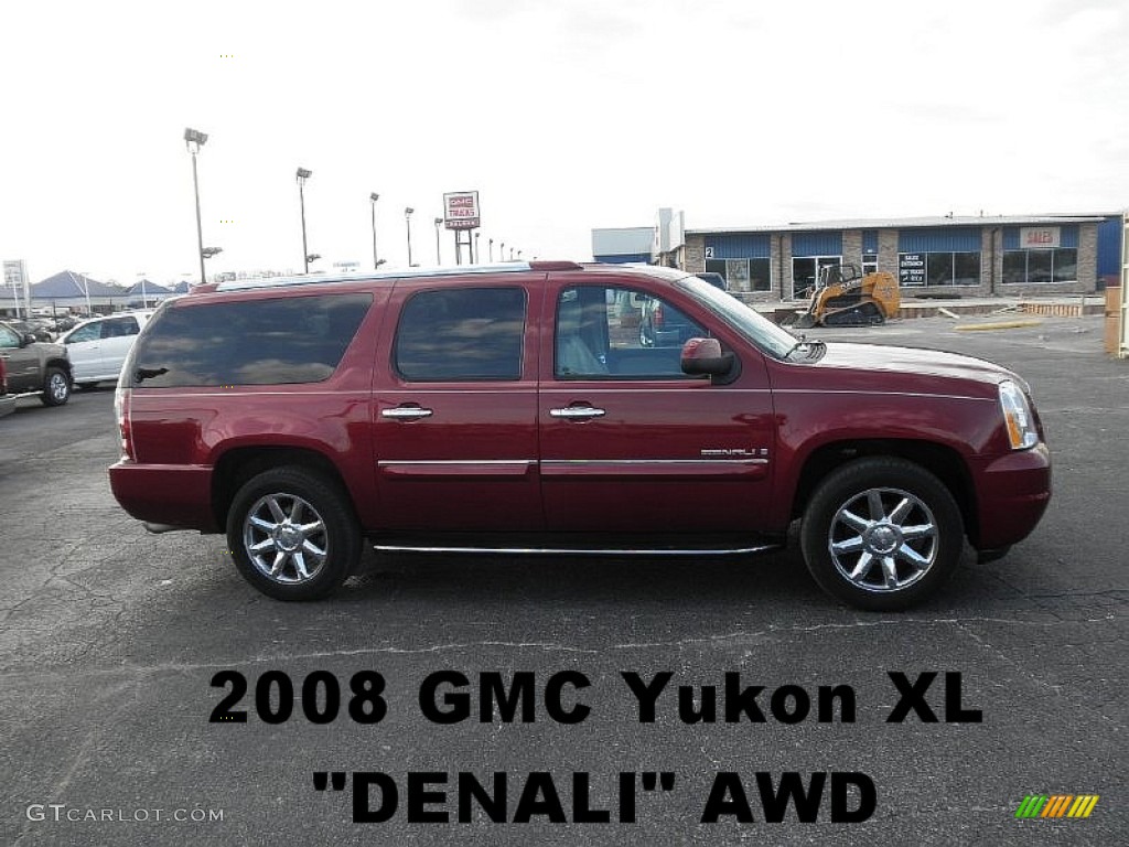 2008 Yukon XL Denali AWD - Red Jewel Tintcoat / Cocoa/Light Cashmere photo #1