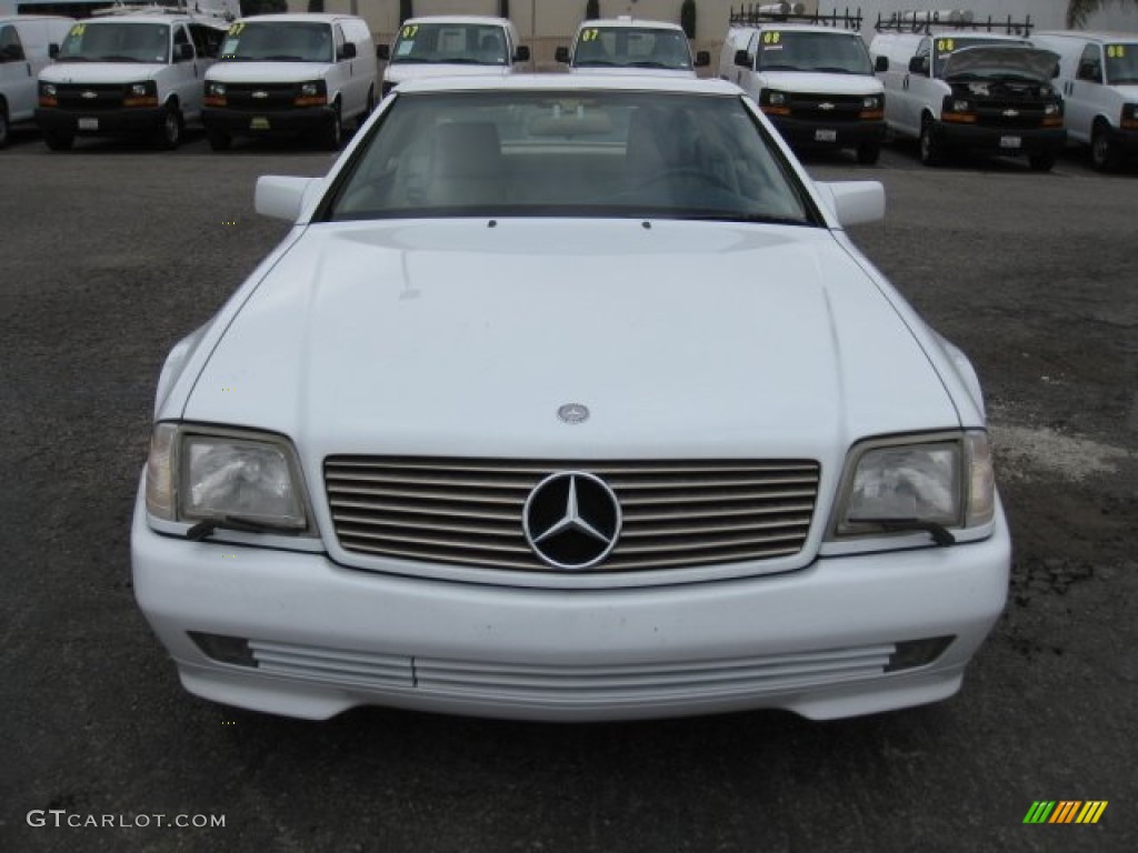 1991 SL Class 500 SL Roadster - Arctic White / Parchment photo #2