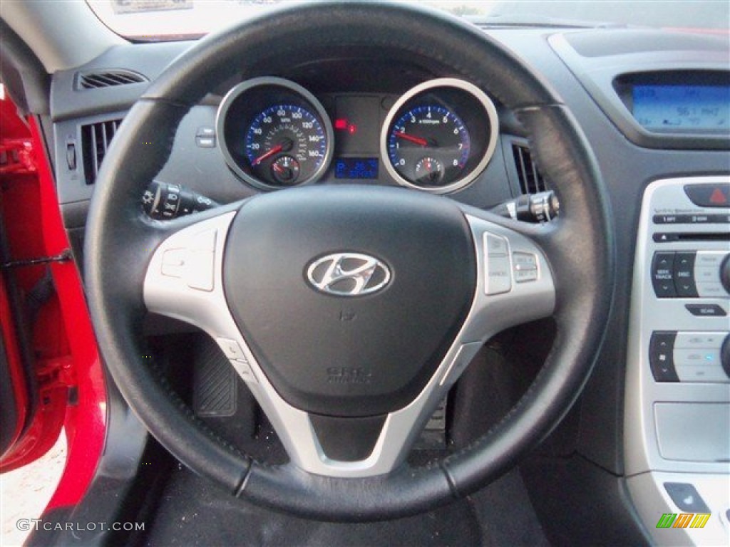 2010 Hyundai Genesis Coupe 3.8 Track Black Steering Wheel Photo #73793546