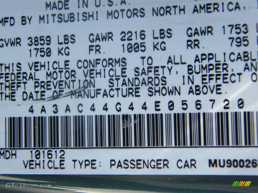 2004 Eclipse GS Coupe - Machine Green Metallic / Sand Blast photo #25