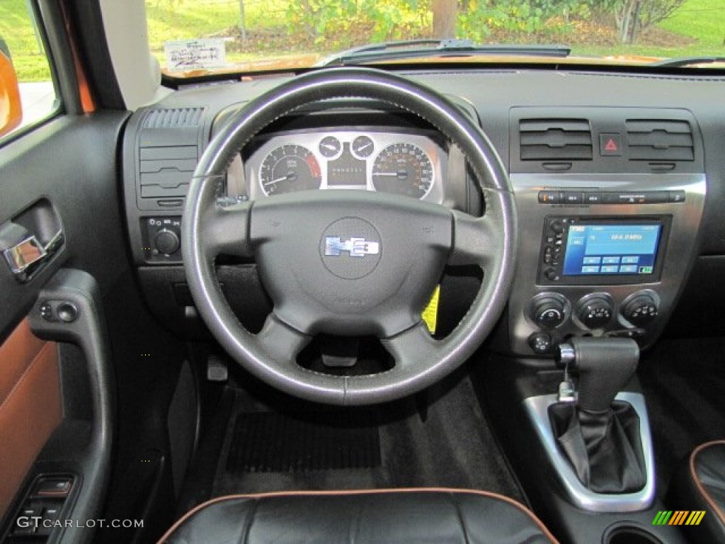 2007 Hummer H3 Standard H3 Model Ebony Black/Morocco Steering Wheel Photo #73793798