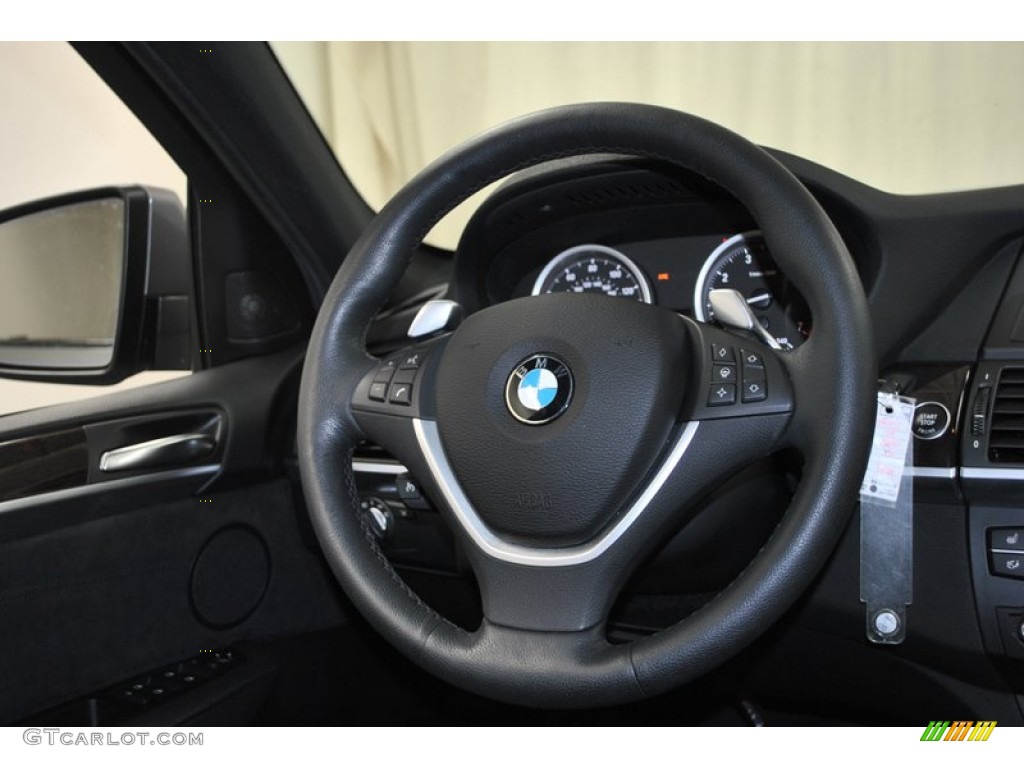 2009 BMW X6 xDrive50i Black Alcantara/Leather Steering Wheel Photo #73796344