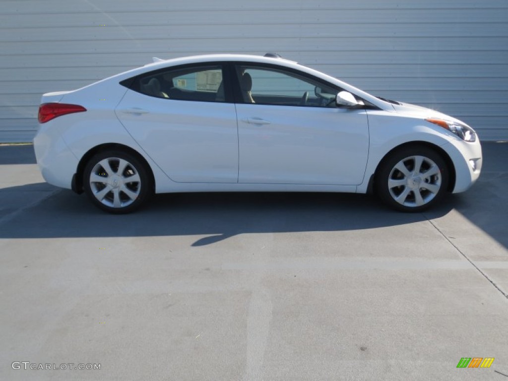 2013 Elantra Limited - Shimmering White / Beige photo #2