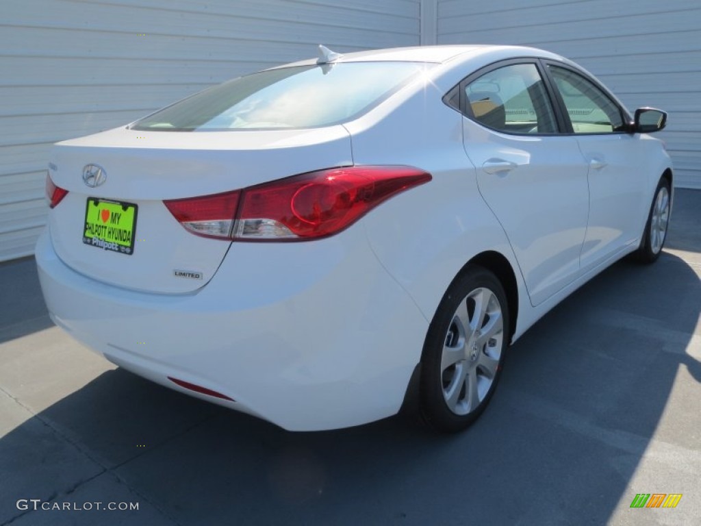 2013 Elantra Limited - Shimmering White / Beige photo #3