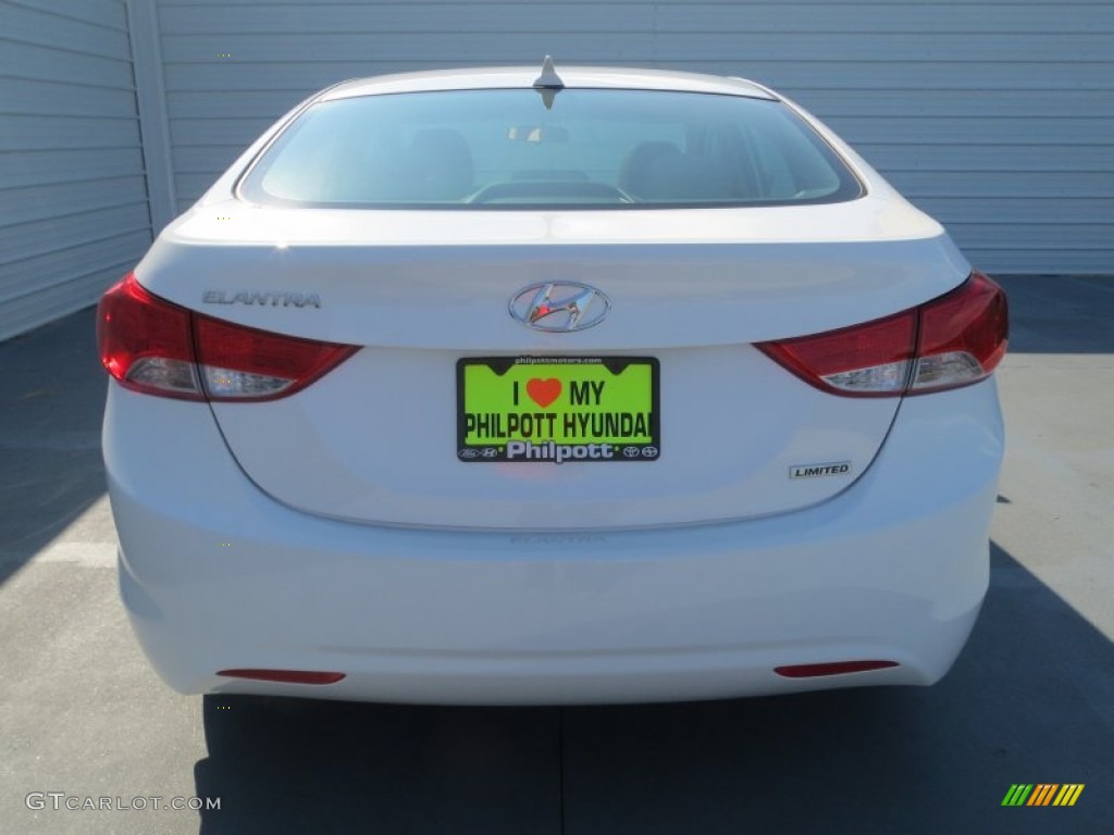 2013 Elantra Limited - Shimmering White / Beige photo #4