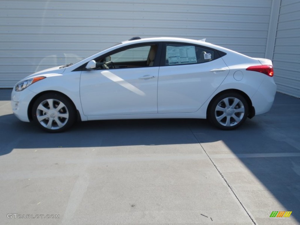 2013 Elantra Limited - Shimmering White / Beige photo #5