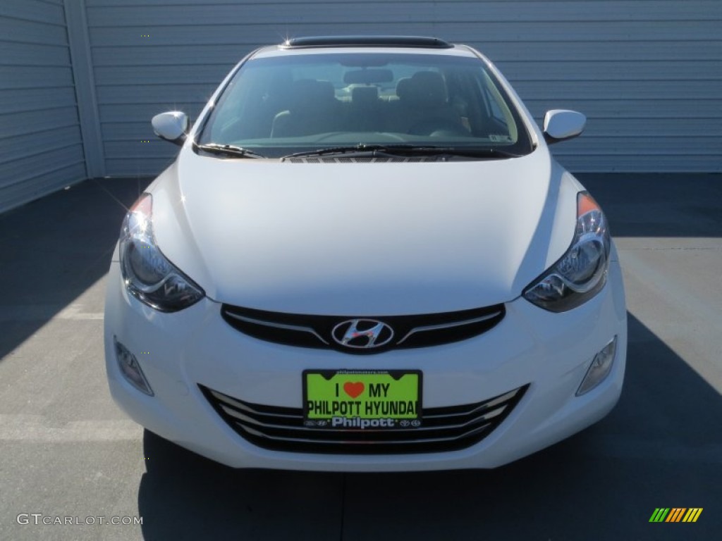 2013 Elantra Limited - Shimmering White / Beige photo #7