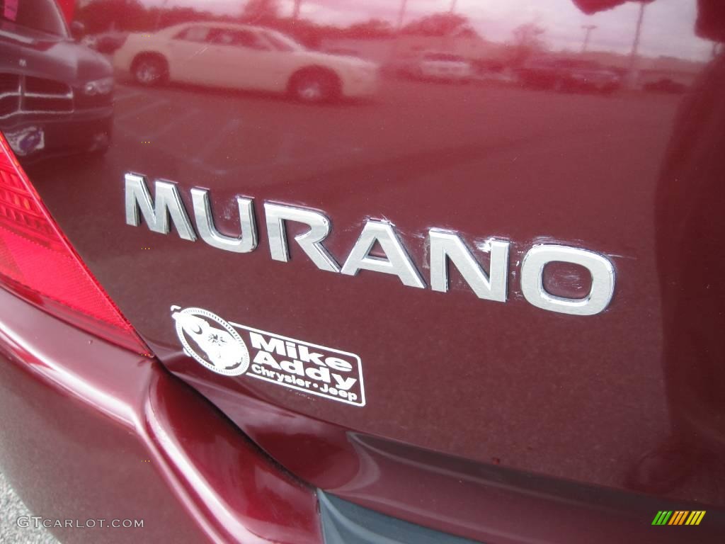 2005 Murano S AWD - Merlot Metallic / Cafe Latte photo #26
