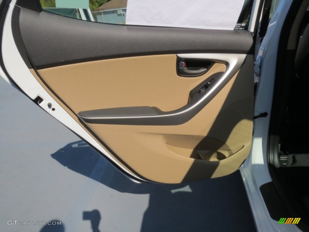 2013 Elantra Limited - Shimmering White / Beige photo #18