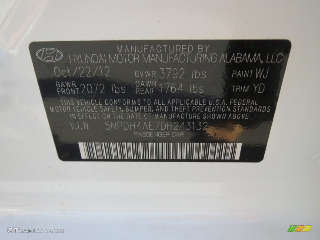 2013 Elantra Limited - Shimmering White / Beige photo #32