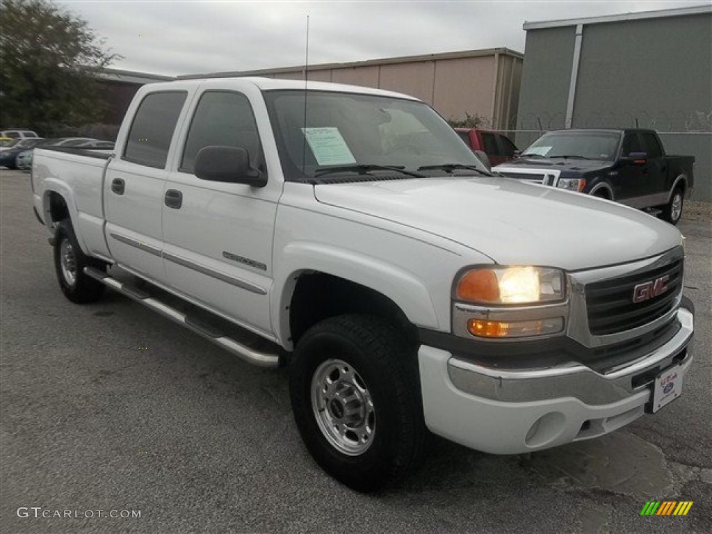 2004 Sierra 2500HD SLE Crew Cab - Summit White / Dark Pewter photo #1