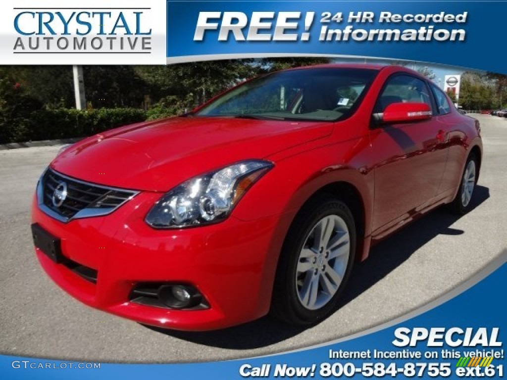 2011 Altima 2.5 S Coupe - Red Alert / Blond photo #1