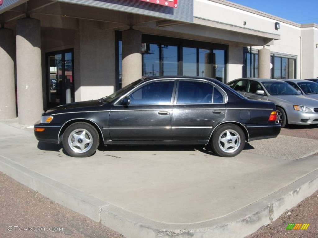 1995 Corolla DX Sedan - Satin Black Metallic / Gray photo #6