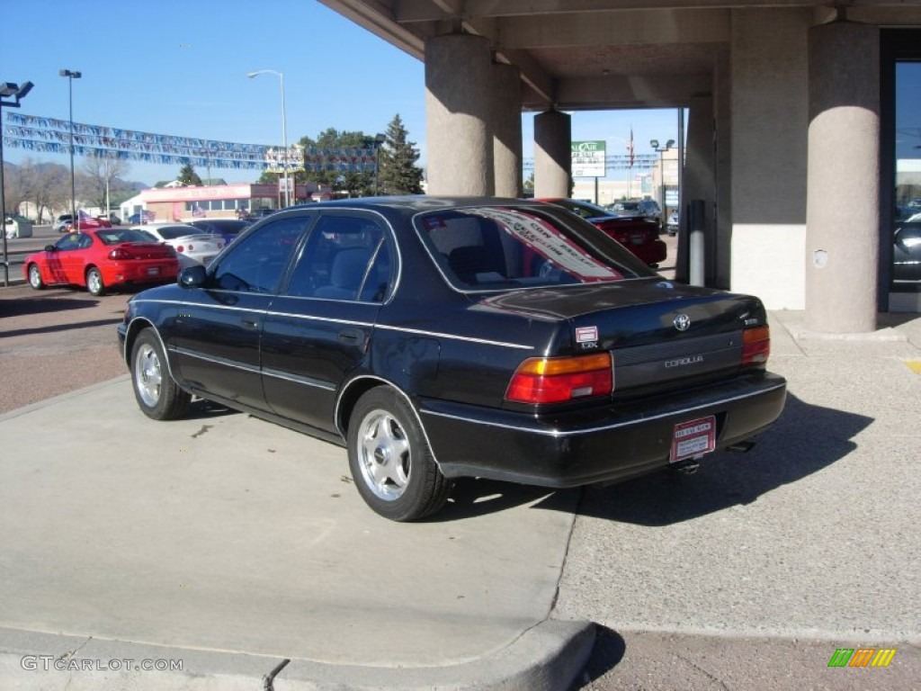 1995 Corolla DX Sedan - Satin Black Metallic / Gray photo #7