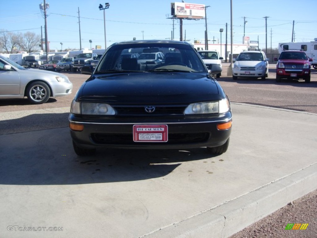 1995 Corolla DX Sedan - Satin Black Metallic / Gray photo #12