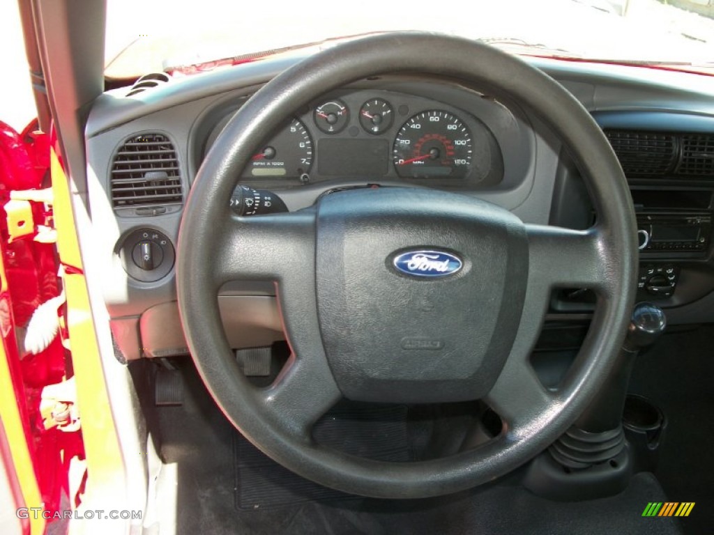 2008 Ford Ranger XL Regular Cab Medium Dark Flint Steering Wheel Photo #73798262