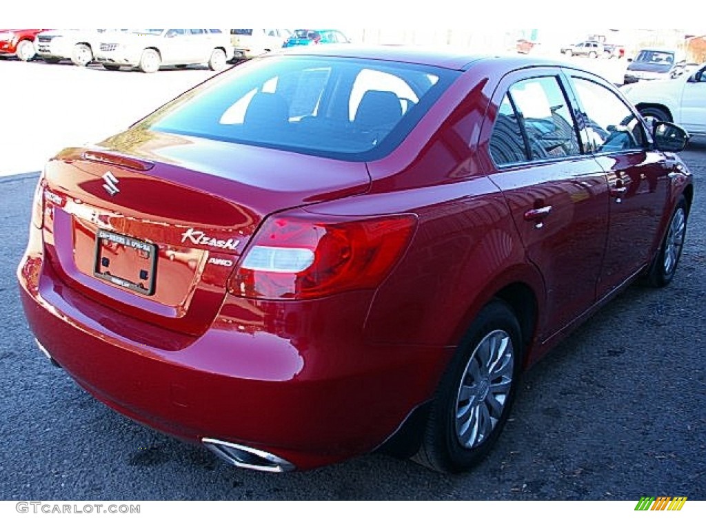 2012 Kizashi S AWD - Crimson Red Metallic / Black photo #9