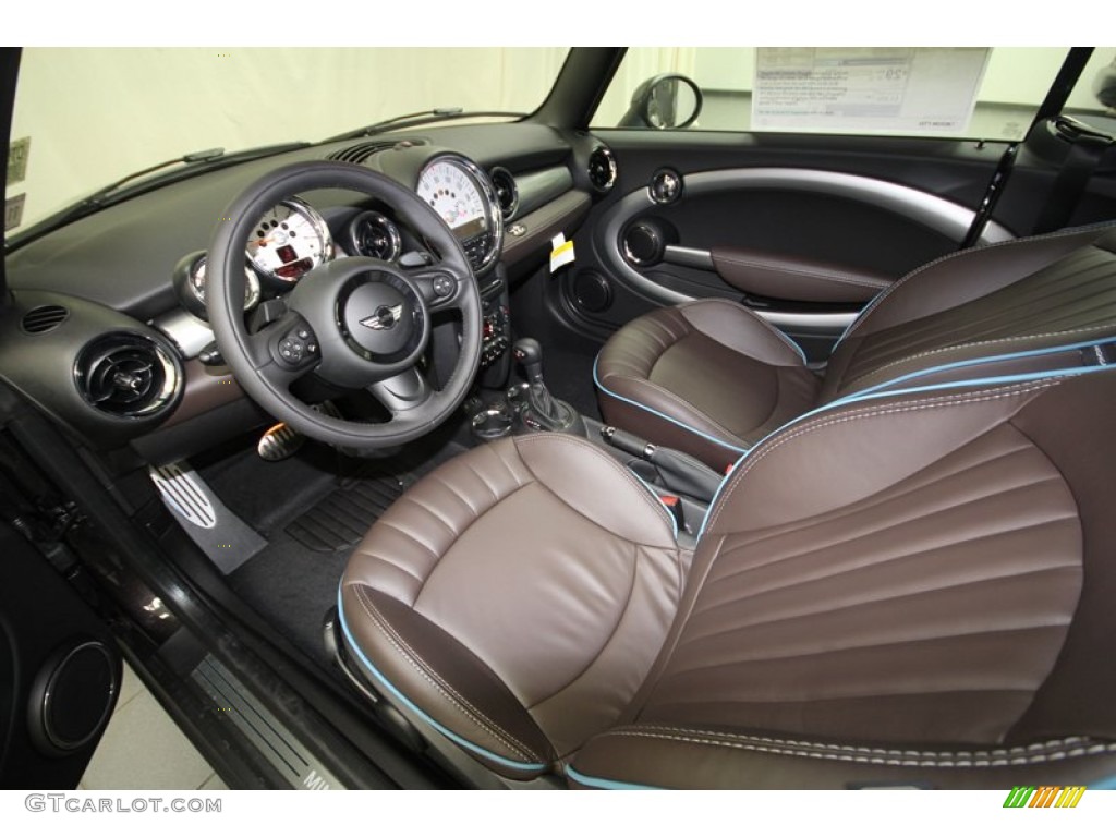 Dark Truffle Lounge Leather Interior 2013 Mini Cooper S Convertible Highgate Package Photo #73799288