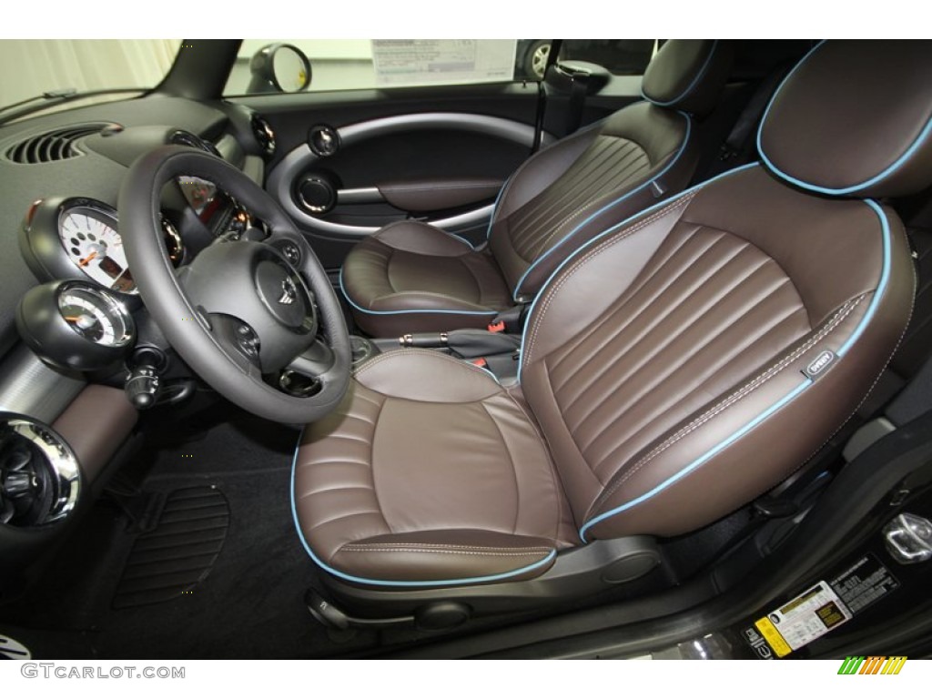 Dark Truffle Lounge Leather Interior 2013 Mini Cooper S Convertible Highgate Package Photo #73799405