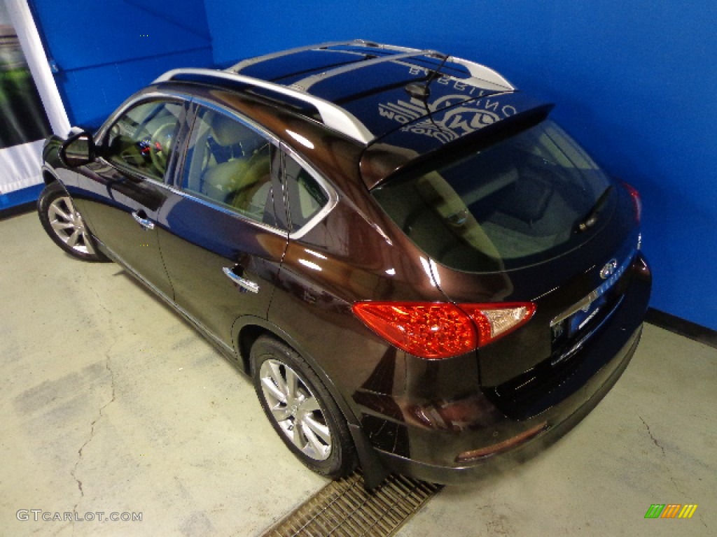 2008 EX 35 AWD - Dark Currant Red / Wheat photo #36