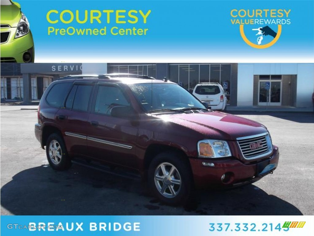 2008 Envoy SLE 4x4 - Dark Crimson Red Metallic / Ebony photo #1