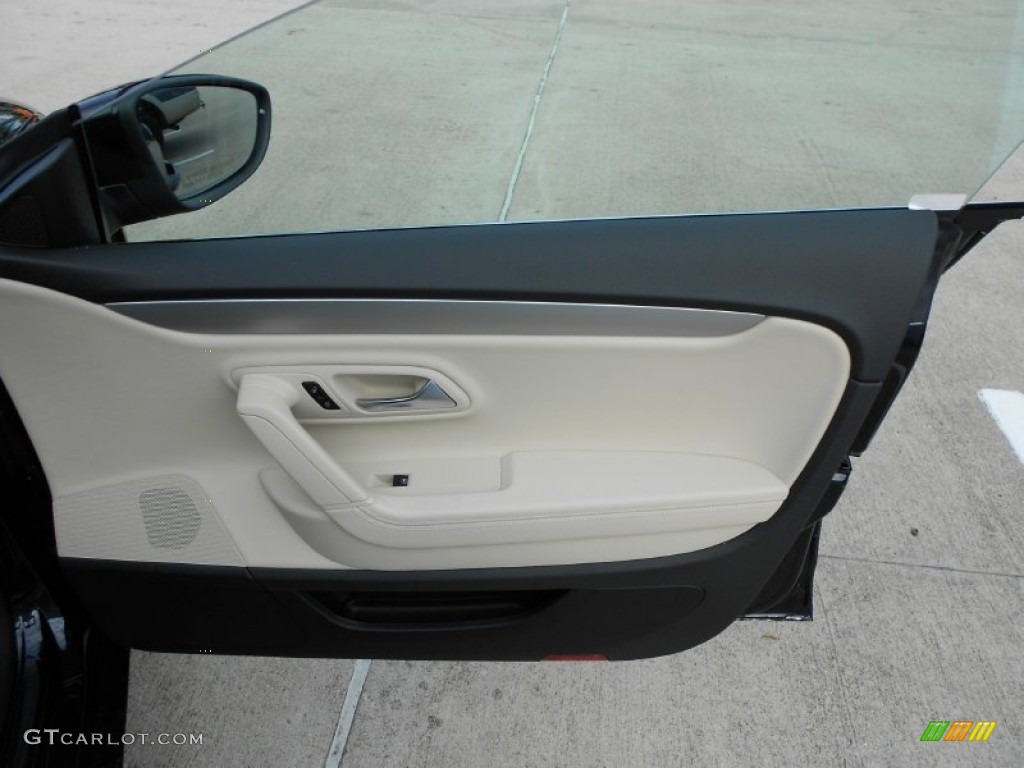 2012 Volkswagen CC Sport Black/Cornsilk Beige Door Panel Photo #73802678