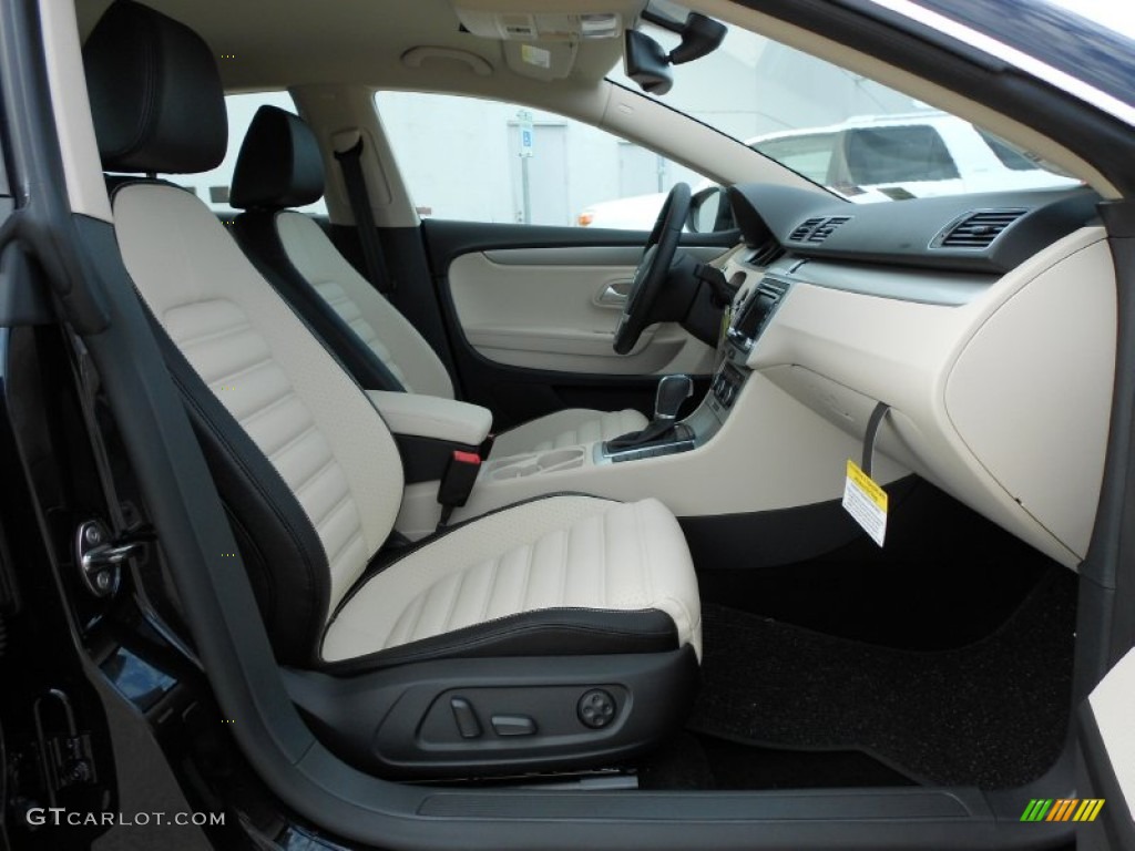 Black/Cornsilk Beige Interior 2012 Volkswagen CC Sport Photo #73802694