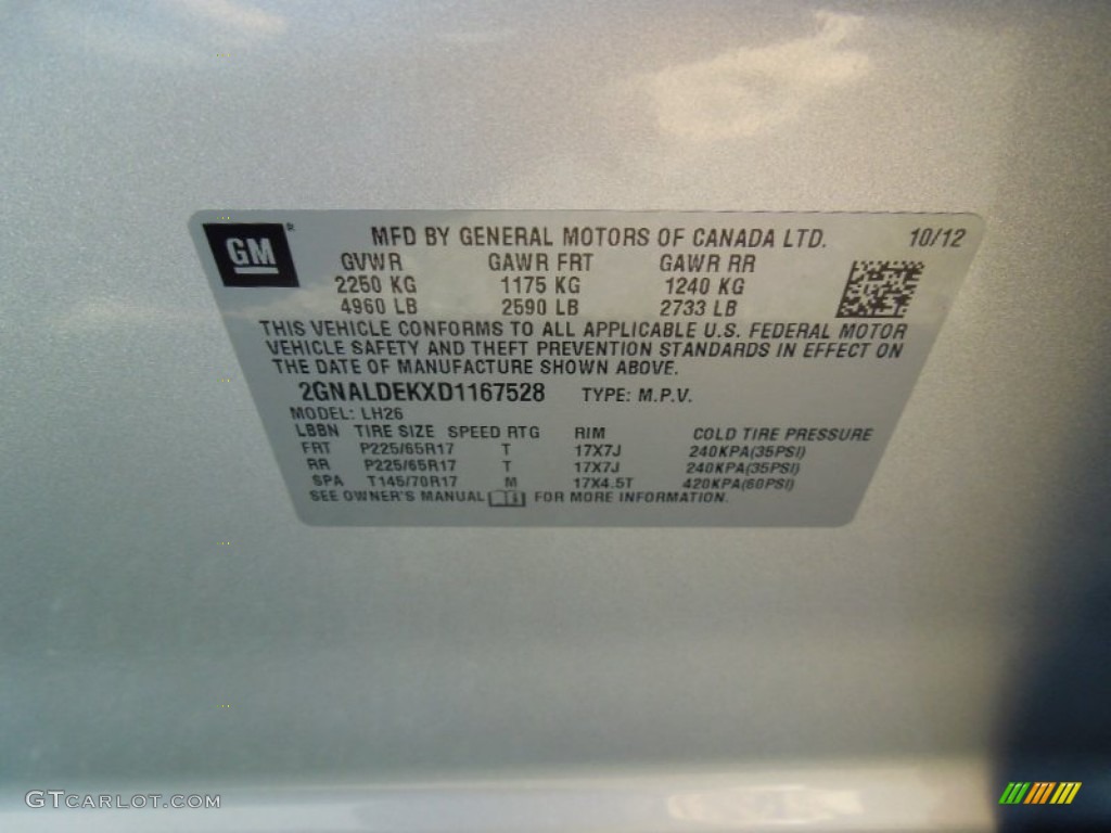 2013 Equinox LT - Silver Ice Metallic / Jet Black photo #7