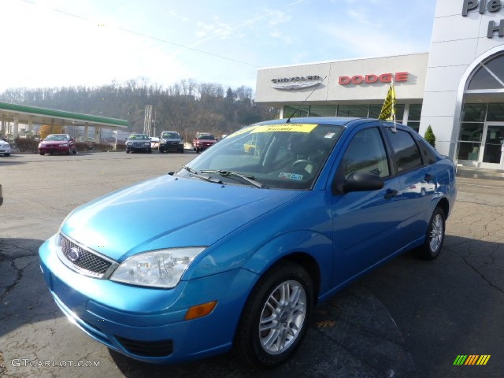 2007 Focus ZX4 SE Sedan - Aqua Blue Metallic / Charcoal/Light Flint photo #1