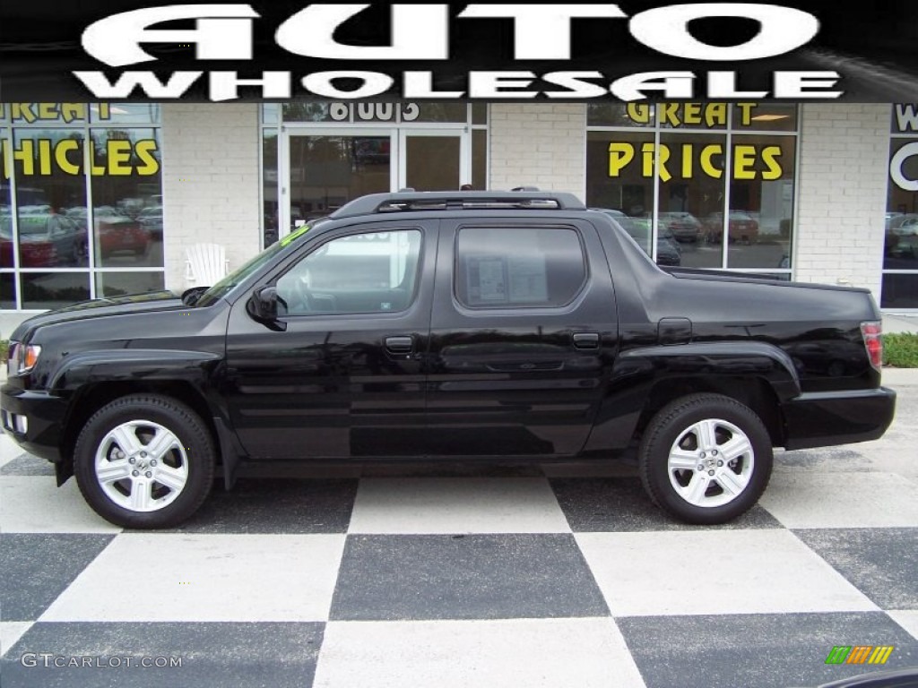 2012 Ridgeline RTL - Crystal Black Pearl / Gray photo #1