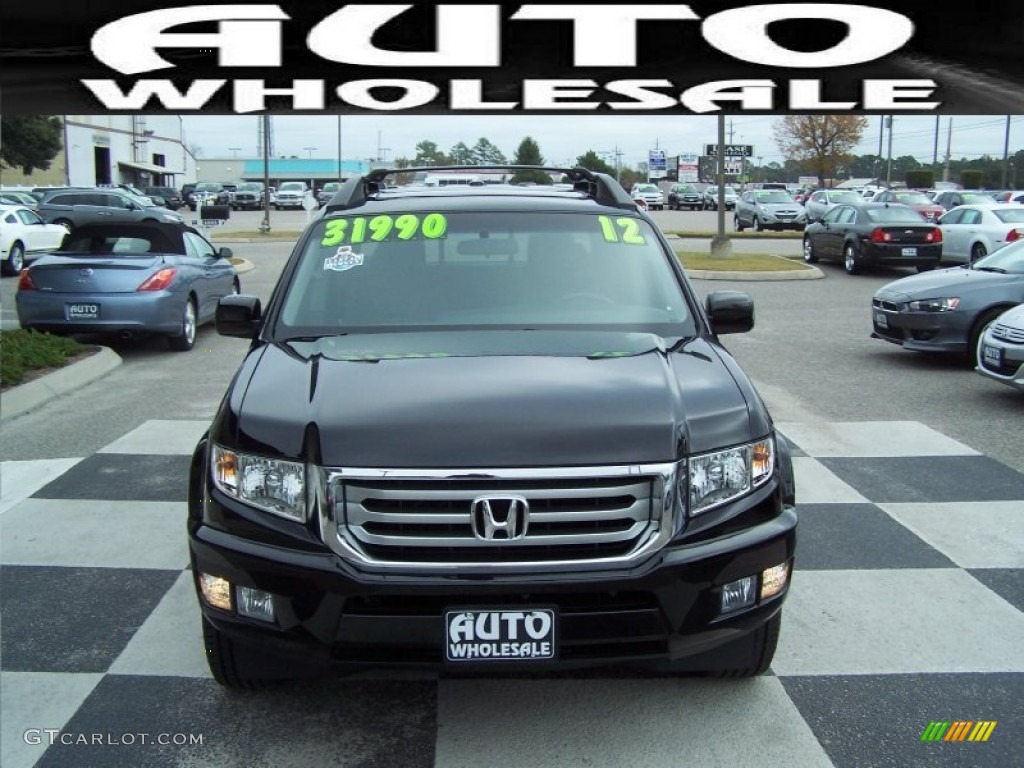 2012 Ridgeline RTL - Crystal Black Pearl / Gray photo #2