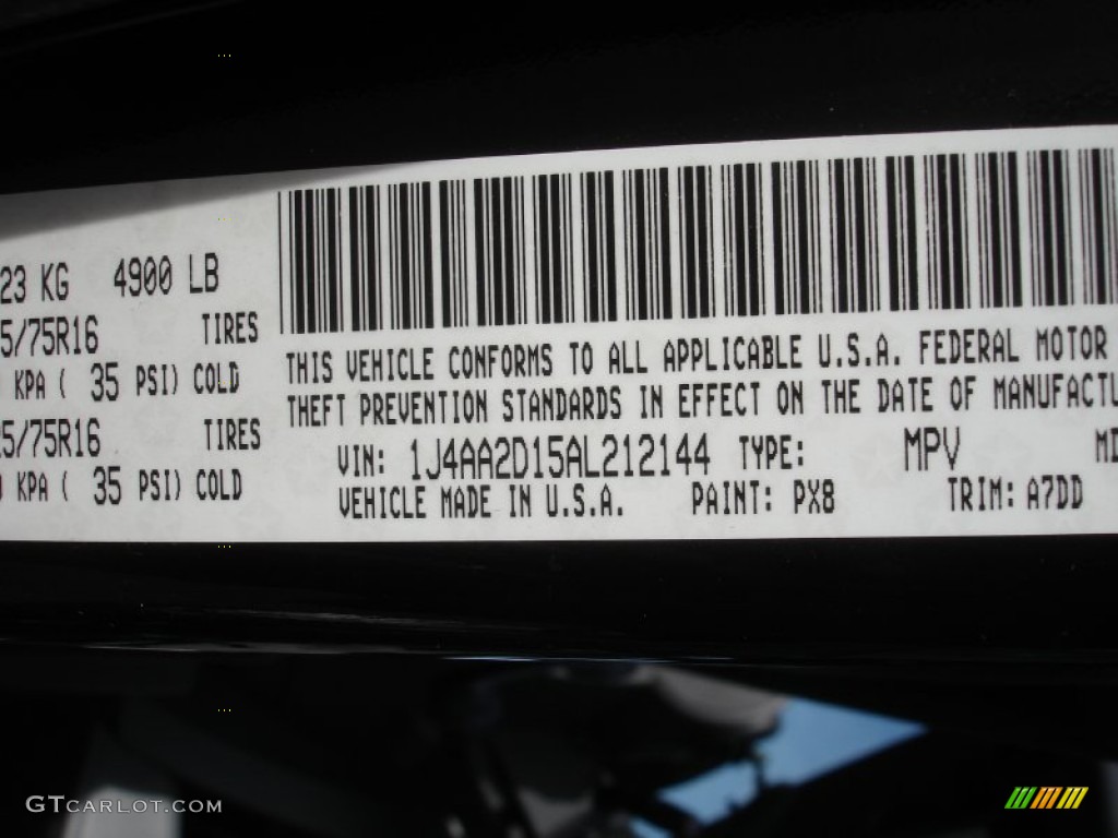 2010 Wrangler Color Code PX8 for Black Photo #73807682