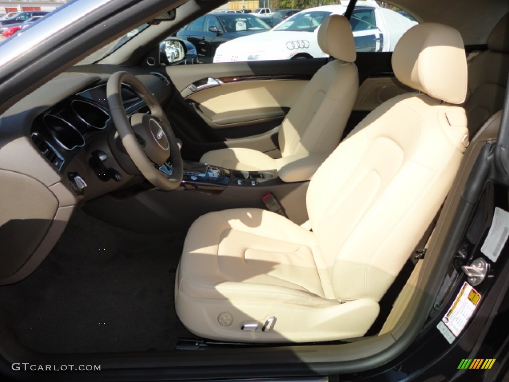 Velvet Beige/Moor Brown Interior 2013 Audi A5 2.0T Cabriolet Photo #73810313